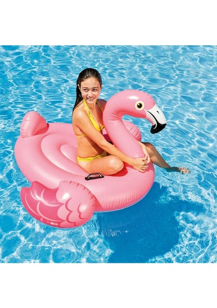 Flamingo Binici Şişme Flamingo Binici Bot Deniz Flamingo Binici Havuz Flamingo Şişme 147X140X94 Cm.