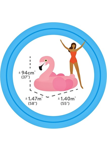 Flamingo Binici Şişme Flamingo Binici Bot Deniz Flamingo Binici Havuz Flamingo Şişme 147X140X94 Cm.