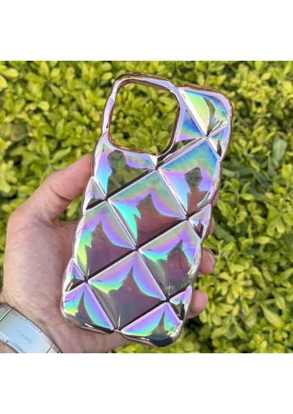Apple iPhone 14 Pro Max Kılıf Hologramlı Pofuduk Darbe Önleyici Silikon Kapak