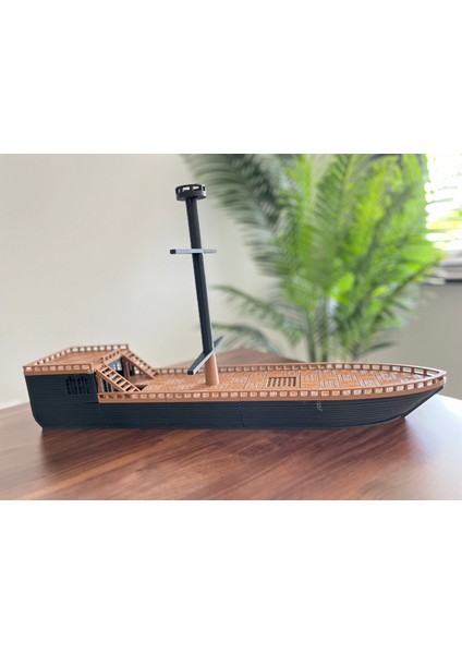 3D Yazıcıyla Üretilmiş Büyük Boy - 60cm - Korsan Gemisi - Dekoratif Maket