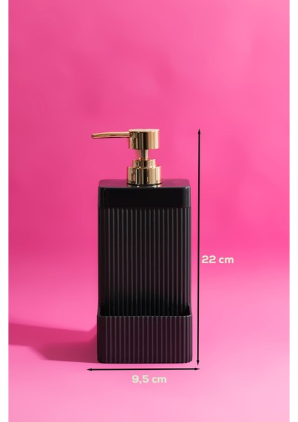 Şık Siyah Süngerlik ve Sabunluk 550ML, Banyo ve Mutfak İçin Pratik Set modelleri