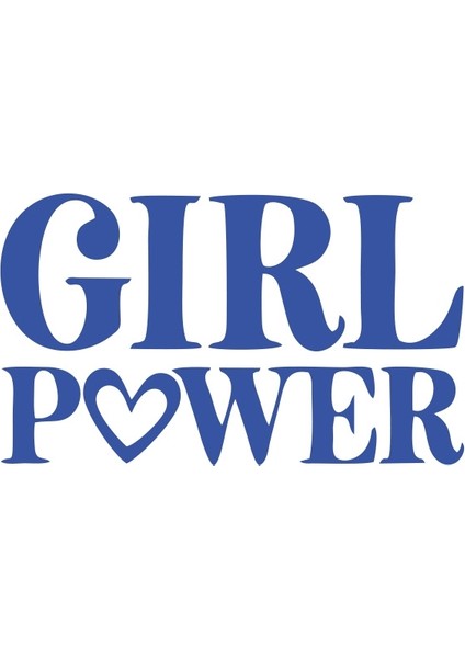 Girl Power Sticker 17X17 cm Mavi