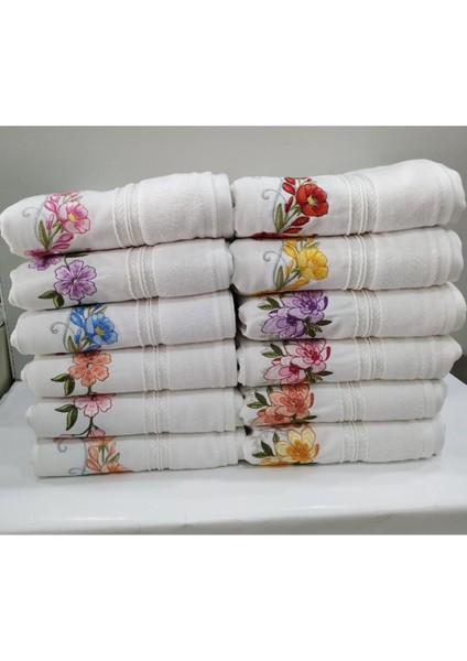 12'li pamuklu havlu seti, yumuşak ve şık 50x90 cm el ve yüz havlusu