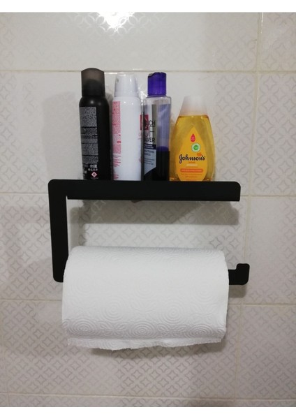 Mat Siyah Çoklu Set: Tuvalet Kağıtlığı, Rulo Peçetelik, Havluluk, Şık ve İşlevsel