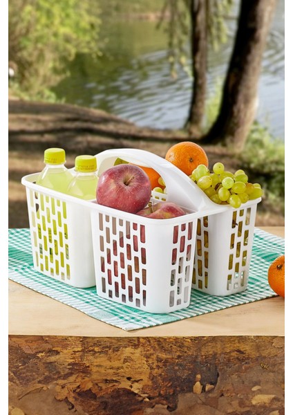 3 Bölmeli Beyaz Çok Amaçlı Düzenleyici Sepet, Pratik ve Şık Organizatör fiyatları