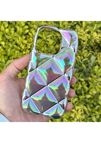 Apple iPhone 15 Pro Kılıf Hologramlı Pofuduk Darbe Önleyici Silikon Kapak