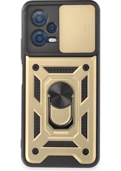 Xiaomi Redmi Note 12 5g Kılıf Pars Lens Yüzüklü Silikon - Gold Inslm