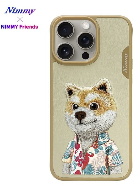 iPhone 15 Pro Uyumlu 3D Kıyafet Shiba Detaylı Nakış İşlemeli Kabartmalı Fashion Pet Kılıf