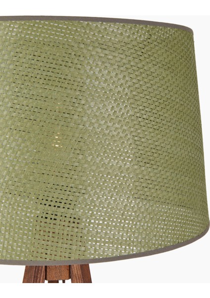 Lighting Calen Tripod Lambader - Yeşil / Ceviz - 140X35X35 cm