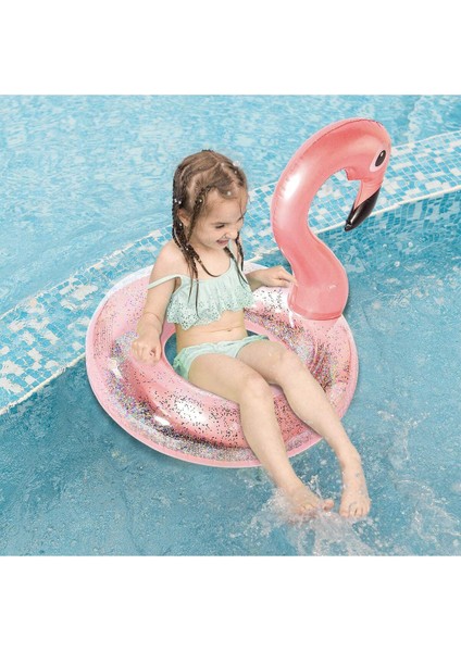 Renkli Flamingo Çocuk Simidi, Pembe, 2+ Yaş, Eğlenceli Deniz ve Havuz Oyuncağı