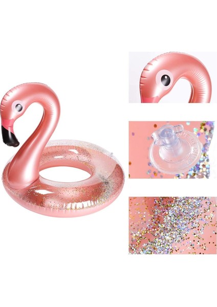 Renkli Flamingo Çocuk Simidi, Pembe, 2+ Yaş, Eğlenceli Deniz ve Havuz Oyuncağı