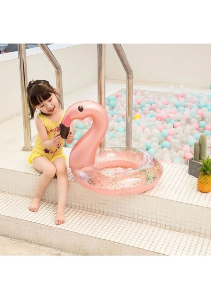 Renkli Flamingo Çocuk Simidi, Pembe, 2+ Yaş, Eğlenceli Deniz ve Havuz Oyuncağı