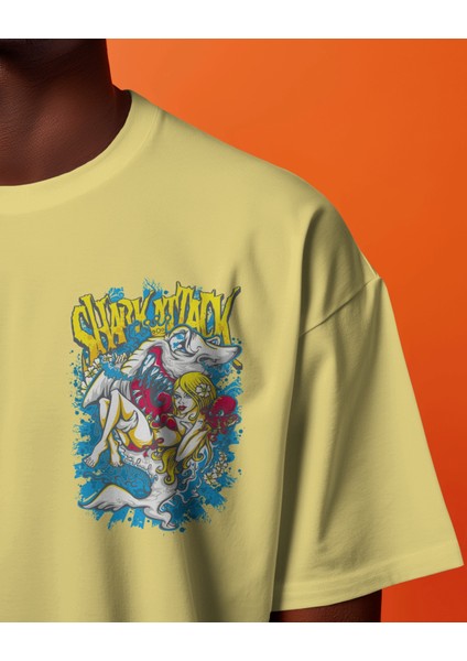 Shark Talk - Oversize Tişört | Unisex Tişört | Rahat Kesim | Etoile Studio