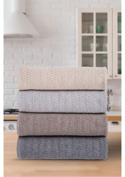 Yumuşak 4'lü El Havlusu Seti 40x60 cm, Pamuklu, Beyaz