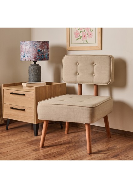 Kapitoneli Berjer - Krem - 78x59x52 cm