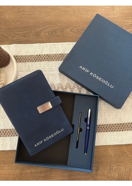 Kişiye Özel Kişiselleştirilebilir Kutulu Defter Kalem Hediye Set