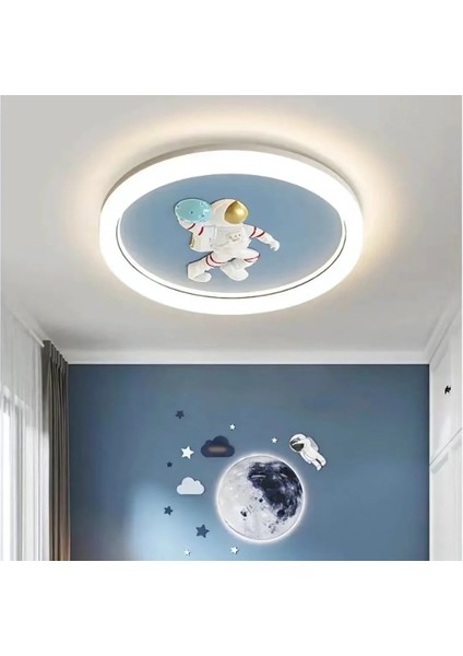 Astronot Modern Tasarım 3 Renk Ledli Plafonyer Ledli Avize Çoçuk Odası Avizesi