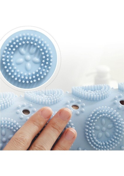 Mavi Silikon Vantuzlu Masajlı Duş Paspası, Kaydırmaz ve Konforlu, 34x48 cm modelleri