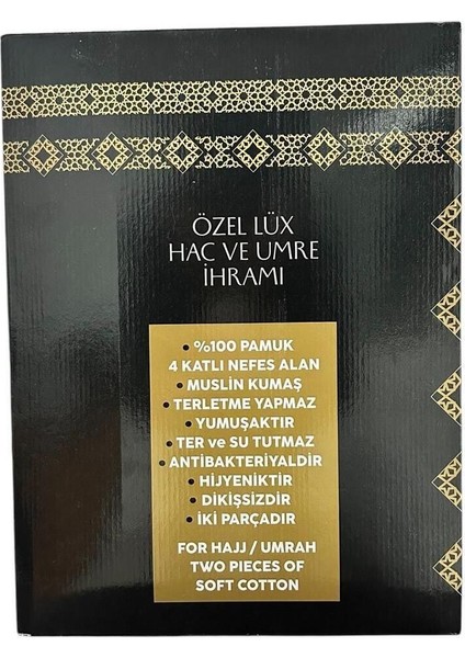 Lux Hac ve Umre Müslin İhram Takımı, Pamuklu, 2 Parça, 110x220 cm Beyaz fırsatları