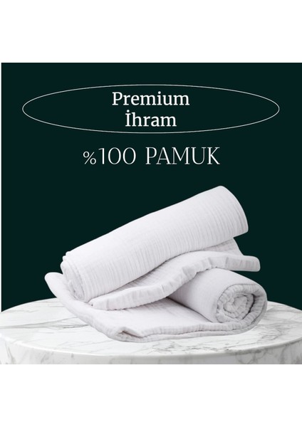Lux Hac ve Umre Müslin İhram Takımı, Pamuklu, 2 Parça, 110x220 cm Beyaz indirimleri