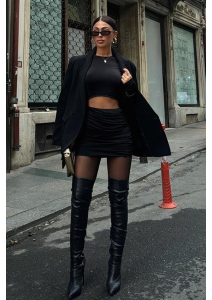 Enchant Cut Out Büzgülü Elbise 2685-8