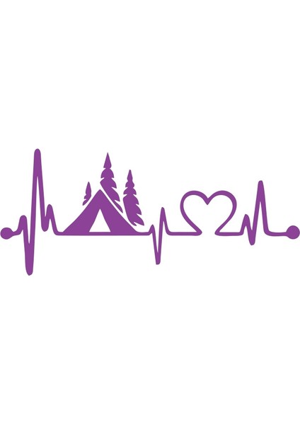 Ritim Kamp Karavan Sticker 17X17 cm Mor