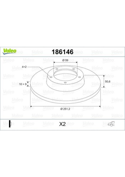 Arka Fren Diski Fiat Bravo Ii 07 Stilo 01 Linea 07 Alfa Romeo Mito 08 Lancia Delta Ii 08 251.5X10X4DL Dpmah