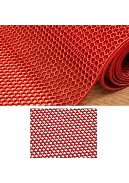 Kırmızı Banyo Duş Paspası, Kaymaz, Islak Zemin, 100x90 cm, Tek Parça