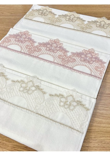 3'lü Kadife Yüz Havlusu Seti 50x90 cm Güpürlü Kutulu, Çeyizlik, Hediye indirimleri