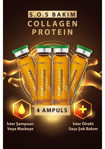 Multivitamin Collagen - Protein Acil Kurtarma Saç Bakım Kürü 4X10ML 4 Ampul modelleri
