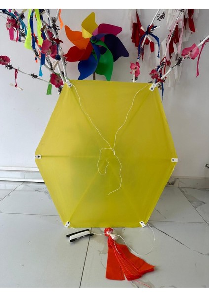 Renkli altıgen uçurtma seti, eğlenceli hava oyunu, 5+ yaş, Türkiye menşei