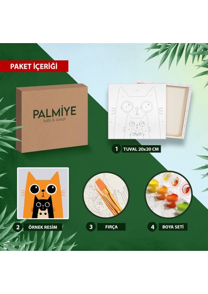 Sayılarla Boyama 20X20 Tuval Seti Fırça Boya Dahil Çıtaya Gerili - Snoopy
