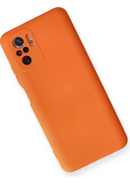 Xiaomi Redmi Note 10 Kılıf Nano Içi Kadife Silikon - Turuncu Inslm