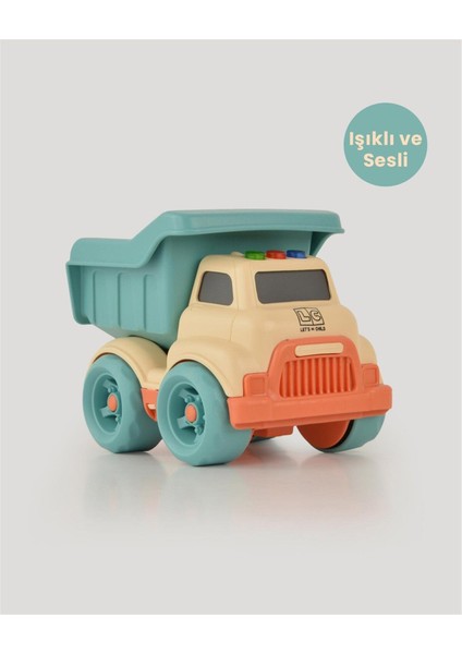 Renkli Sesli Işıklı Minik Kamyon Çocuklar İçin Eğlence Oyuncağı
