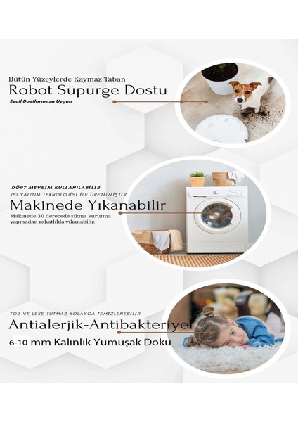 Yıkanabilir Leke Tutmaz Kaymaz Taban Modern Soft Oturma Odası Yolluk Salon Mutfak Halısı Çocuk Odası