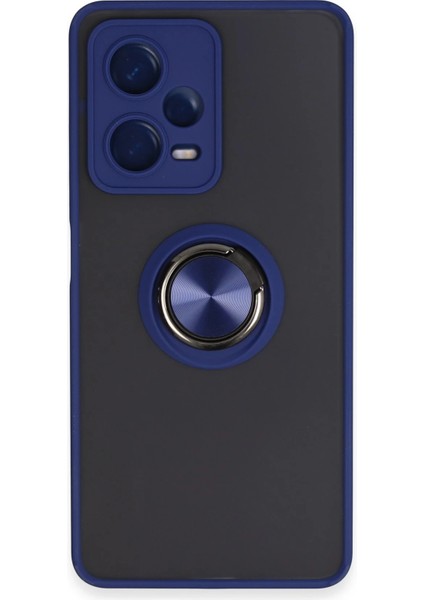 Xiaomi Redmi Note 12 5g Kılıf Montreal Yüzüklü Silikon Kapak - Lacivert Inslm