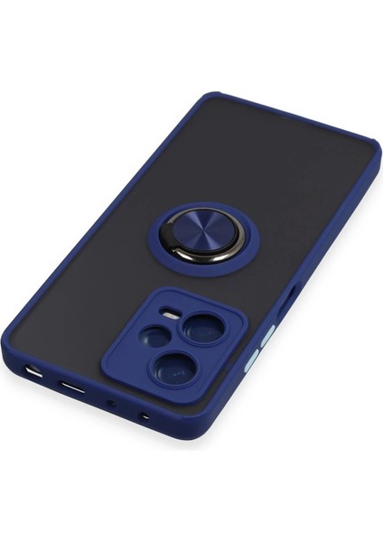 Xiaomi Redmi Note 12 5g Kılıf Montreal Yüzüklü Silikon Kapak - Lacivert Inslm