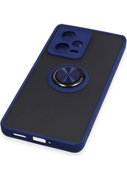 Xiaomi Redmi Note 12 5g Kılıf Montreal Yüzüklü Silikon Kapak - Lacivert Inslm
