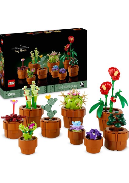 Icons Minik Bitkiler 10329 - Yetişkinler Için Dekoratif, Koleksiyonluk ve Sergilenebilir Yaratıcı Çiçek Model Yapım Seti (758 Parça)