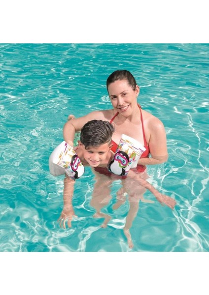 Renkli çocuk kollukları 30x15cm, 5-12 yaş uyumlu, beyaz renk indirimleri