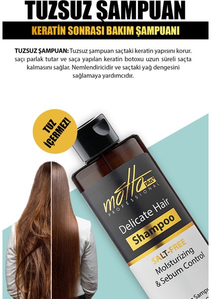 Düzleştirici Köpük Keratin Botox ve Tuzsuz Şampuan 2'li Saç Bakım Seti