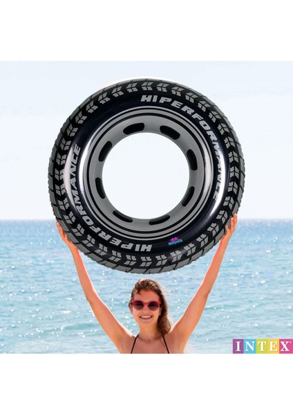 Dev lastik simit 91 cm, eğlenceli havuz ve deniz keyfi, siyah, 9+ yaş, TR