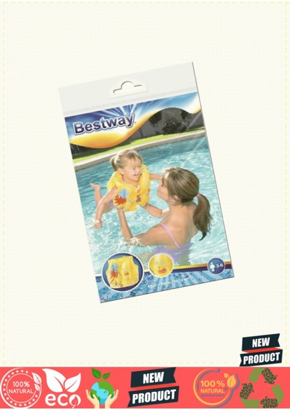 Tropikal desenli çocuk yeleği, renkli ve eğitici, 2+ yaş, sarı, unisex, tek adet