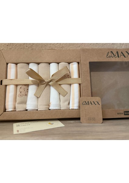 Organik Ağız Mendili 7'li–bebek Ağız Mendili-Bej Renkli –Organik fiyatları