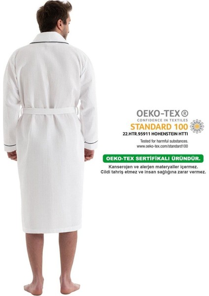 Yumuşak ve emici pamuk pike bornoz, tekil veya set halinde, ev kullanımı için ideal modelleri