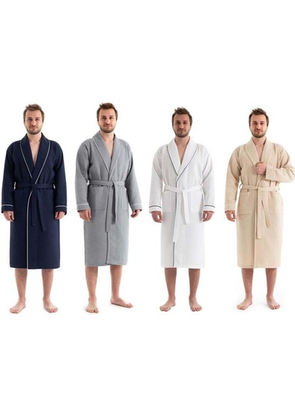 Yumuşak ve emici pamuk pike bornoz, tekil veya set halinde, ev kullanımı için ideal