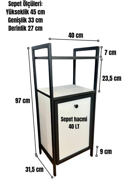 Ahşap ve metal, 2 katlı şık banyo ve çamaşır sepeti seti fiyatları