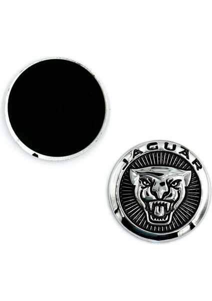 Etiketçilere Özel Ithal Arma Jaguar Tasarım Krom Yuvarlak Yapışkanlı Model 4 cm fırsatları