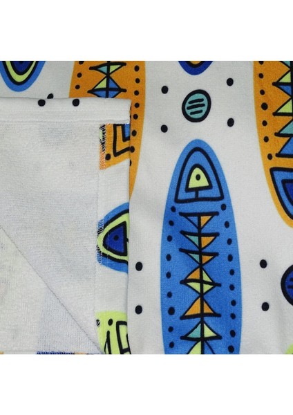 Yazlık kapşonlu bornoz ve plaj havlusu, pamuk, beyaz-mavi, tek parça indirimleri