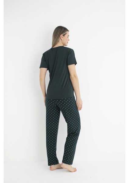 Kadın Milan Soft Puantiyeli Kısa Kol Pijama Takımı
